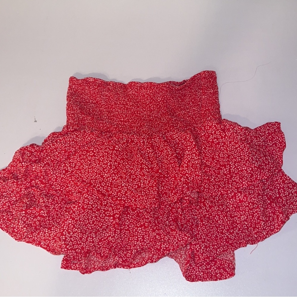 adika red floral skirt